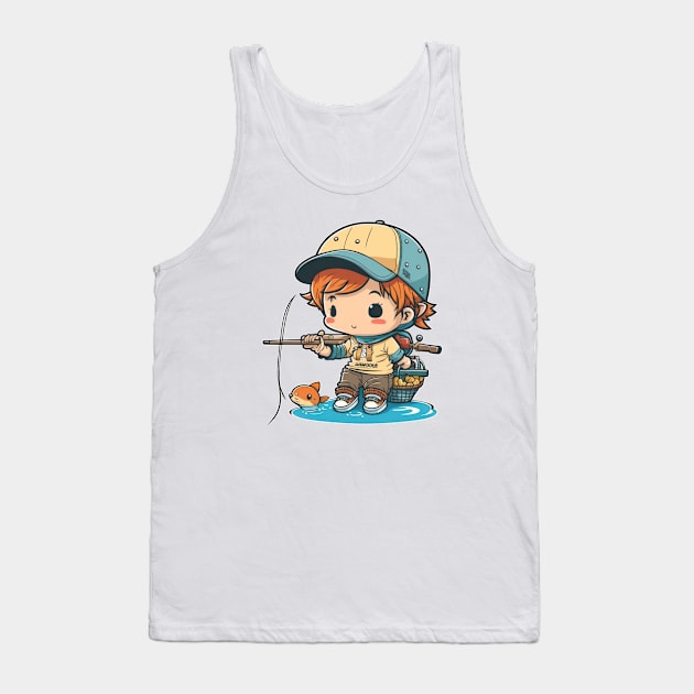 Catching fish and hearts with my kawaii skills Tank Top by Pixel Poetry